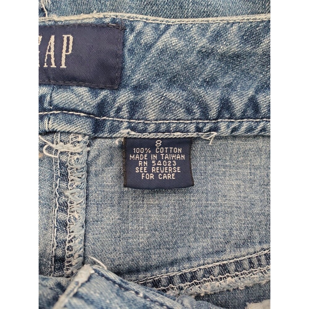 Gap Vintage Cotton Denim Snap-Front Mini-Skirt with Pockets Size 8 90s Y2K - Picture 5 of 6